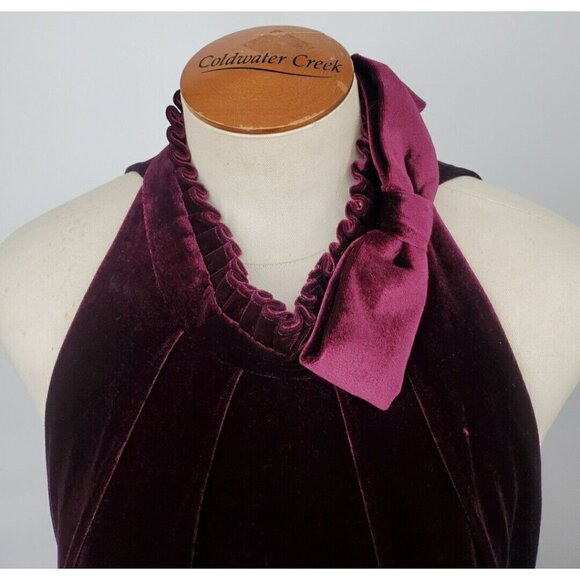 TED BAKER Cornela Pleated Velvet Midi Dress ~ Oxblood Burgundy TB4 US 5 - Picture 7 of 16